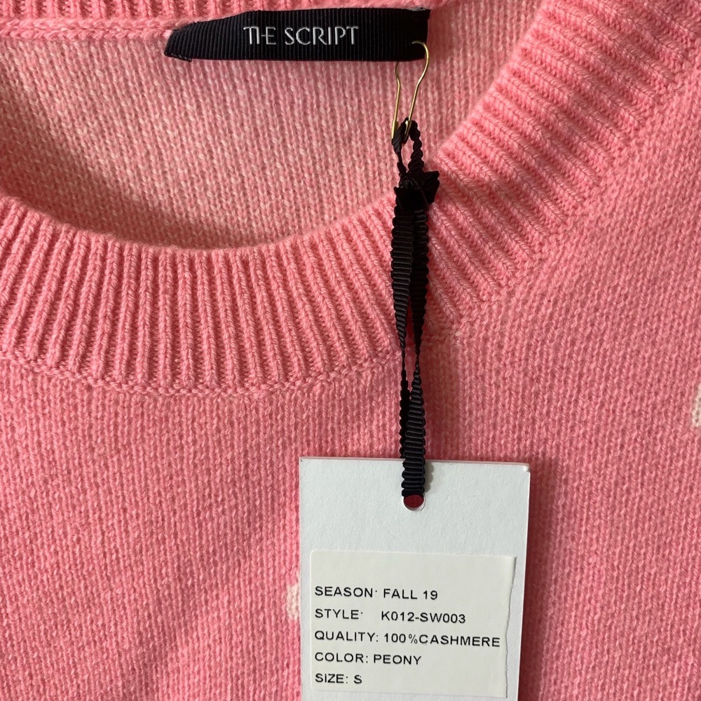 The Script Sweater Cashmere Polka Dot New Sz S - Picture 5 of 5